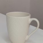 White snowed mug